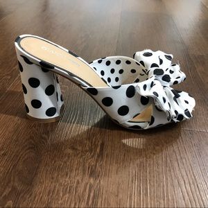 Gianni Bini Polka Dot Block Heel with Bow Design